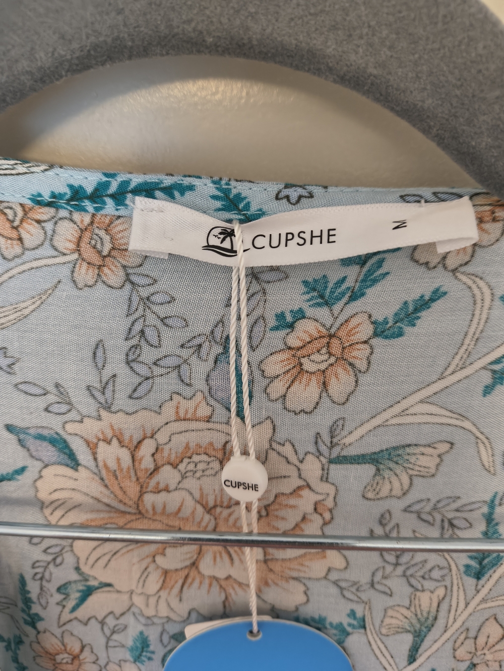 Cupshe Teal Floral Wrap Maxi Dress - Picture 3 of 4
